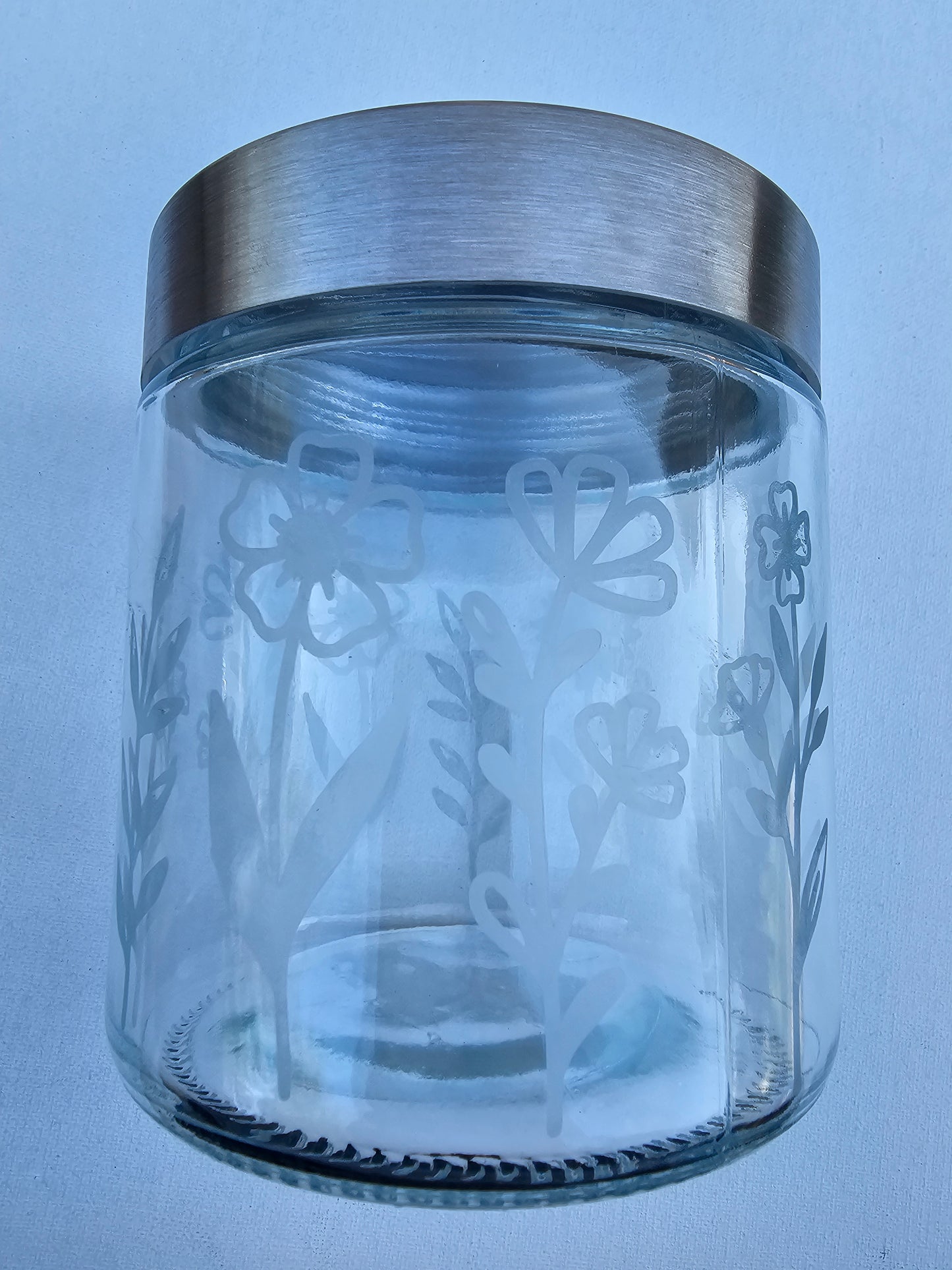 Glass Etched Jar