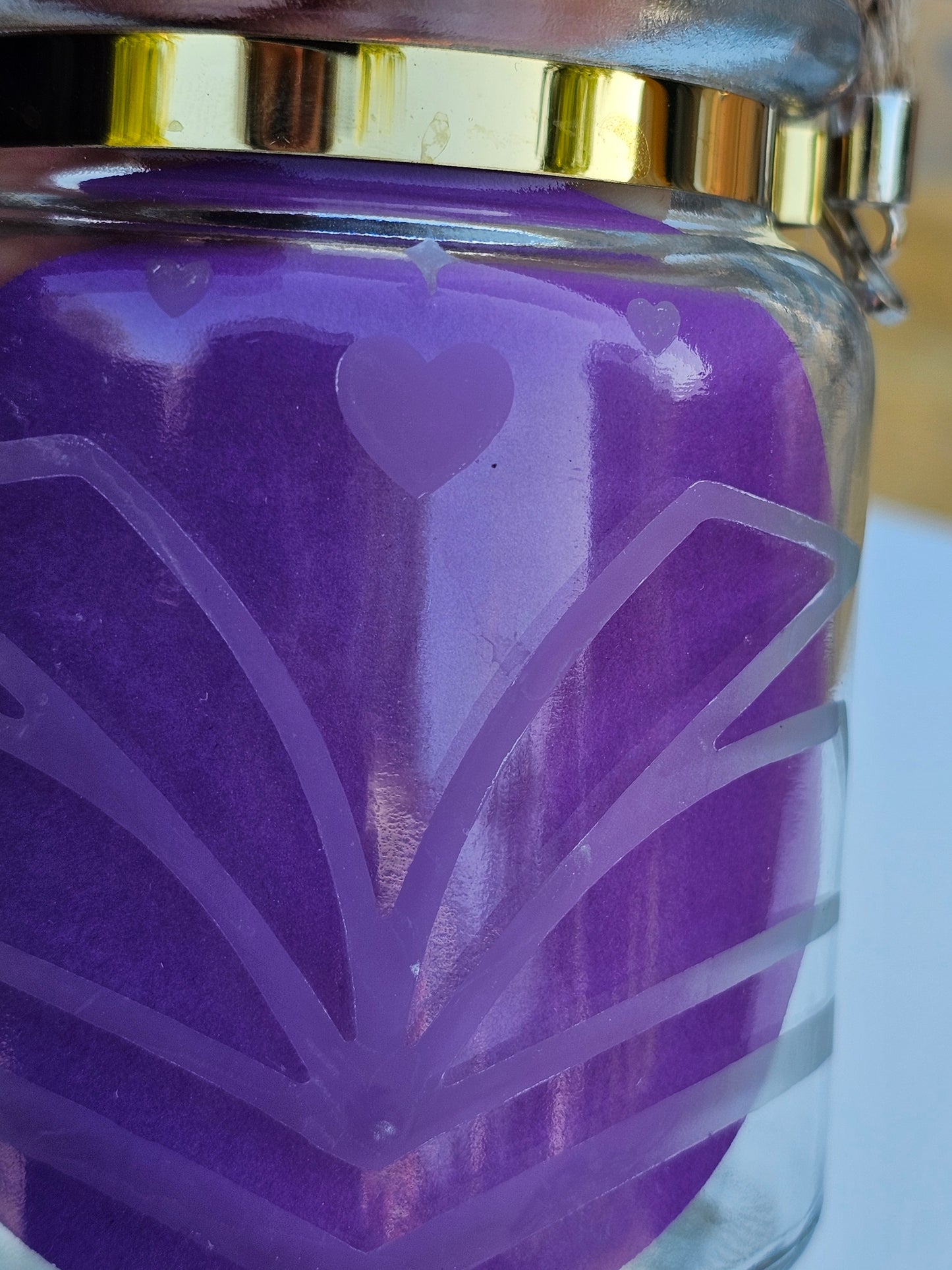 Glass Etched Votive Holder