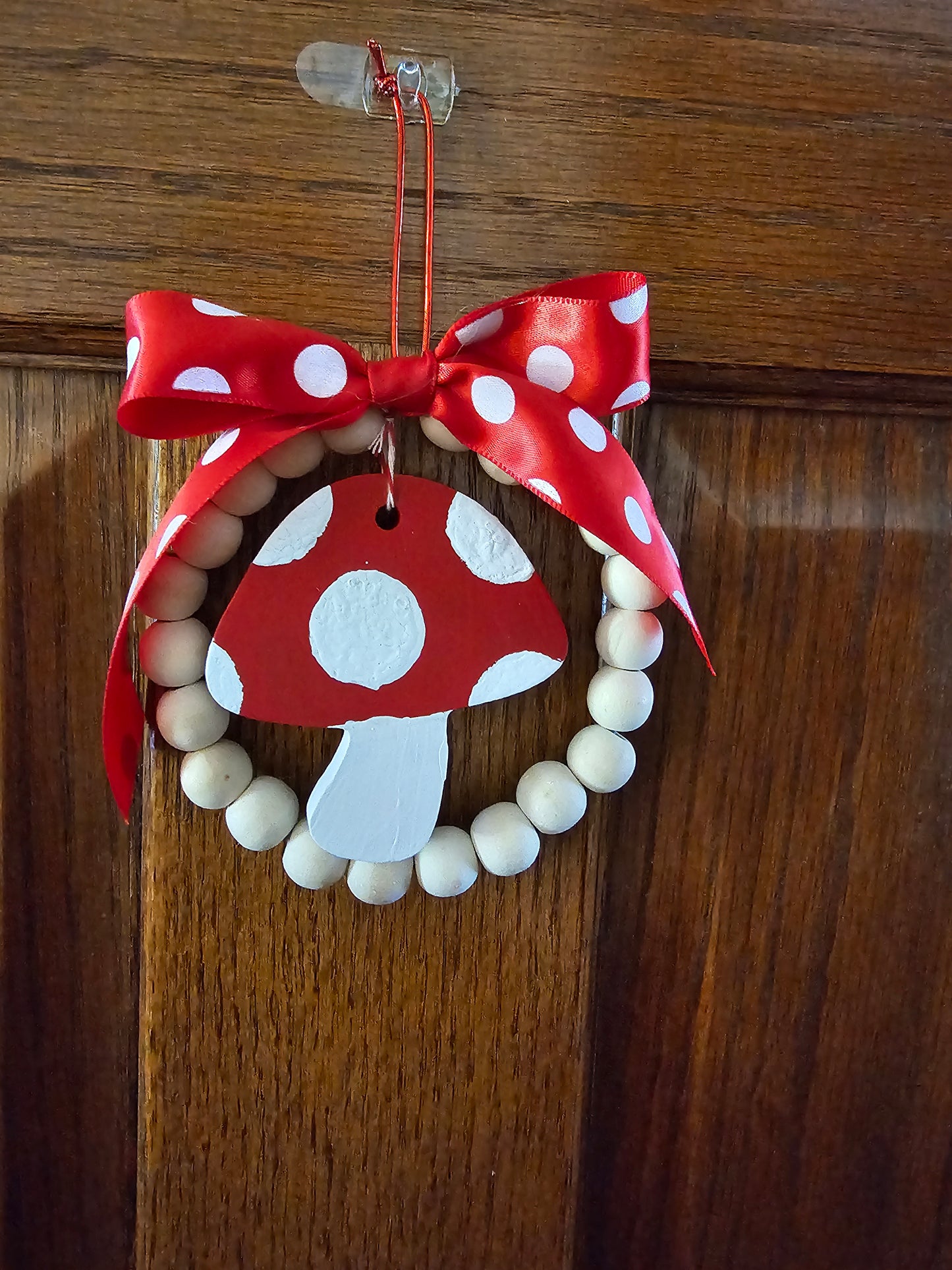 Mushroom Wood Bead Wreath