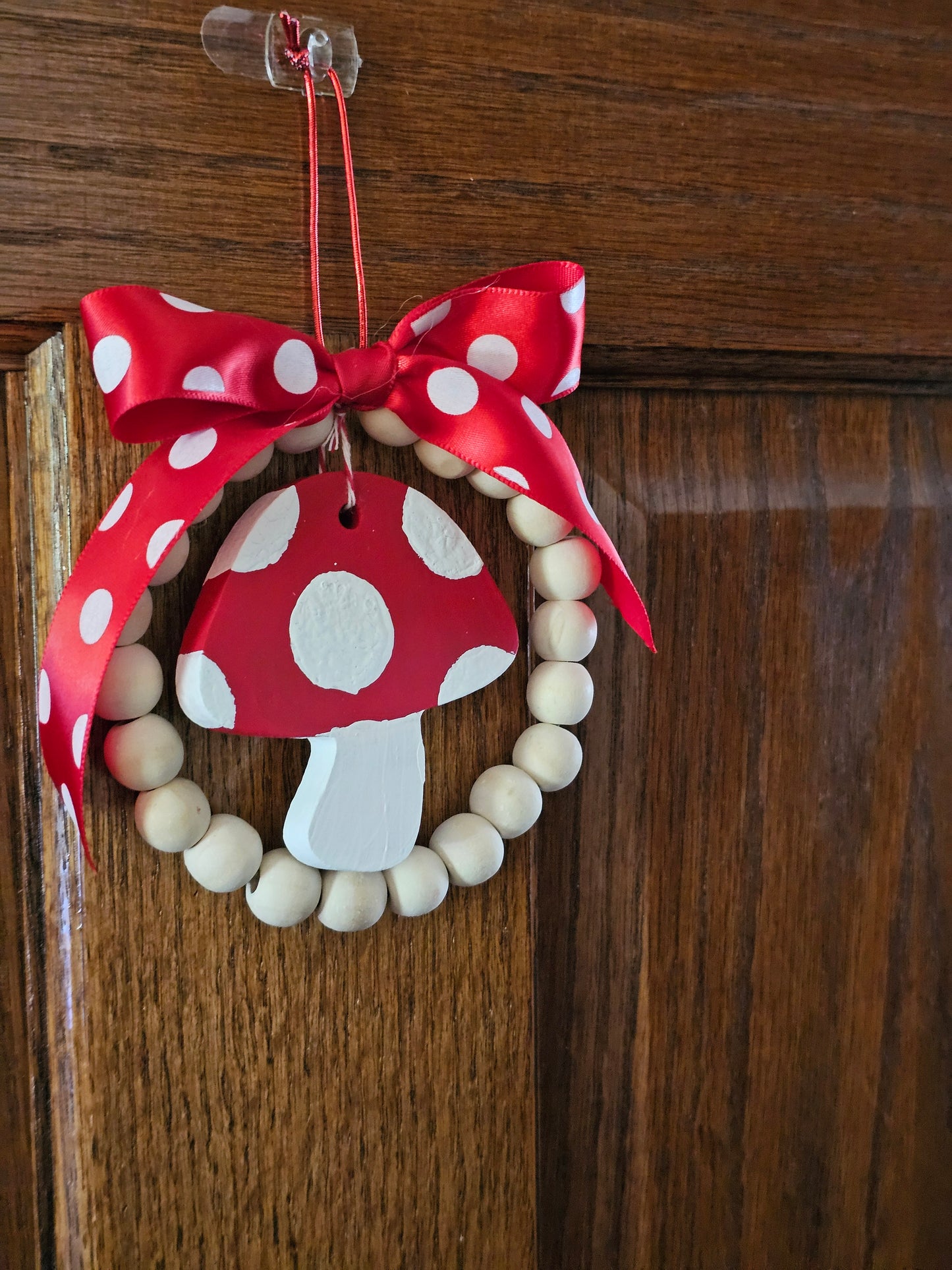 Mushroom Wood Bead Wreath