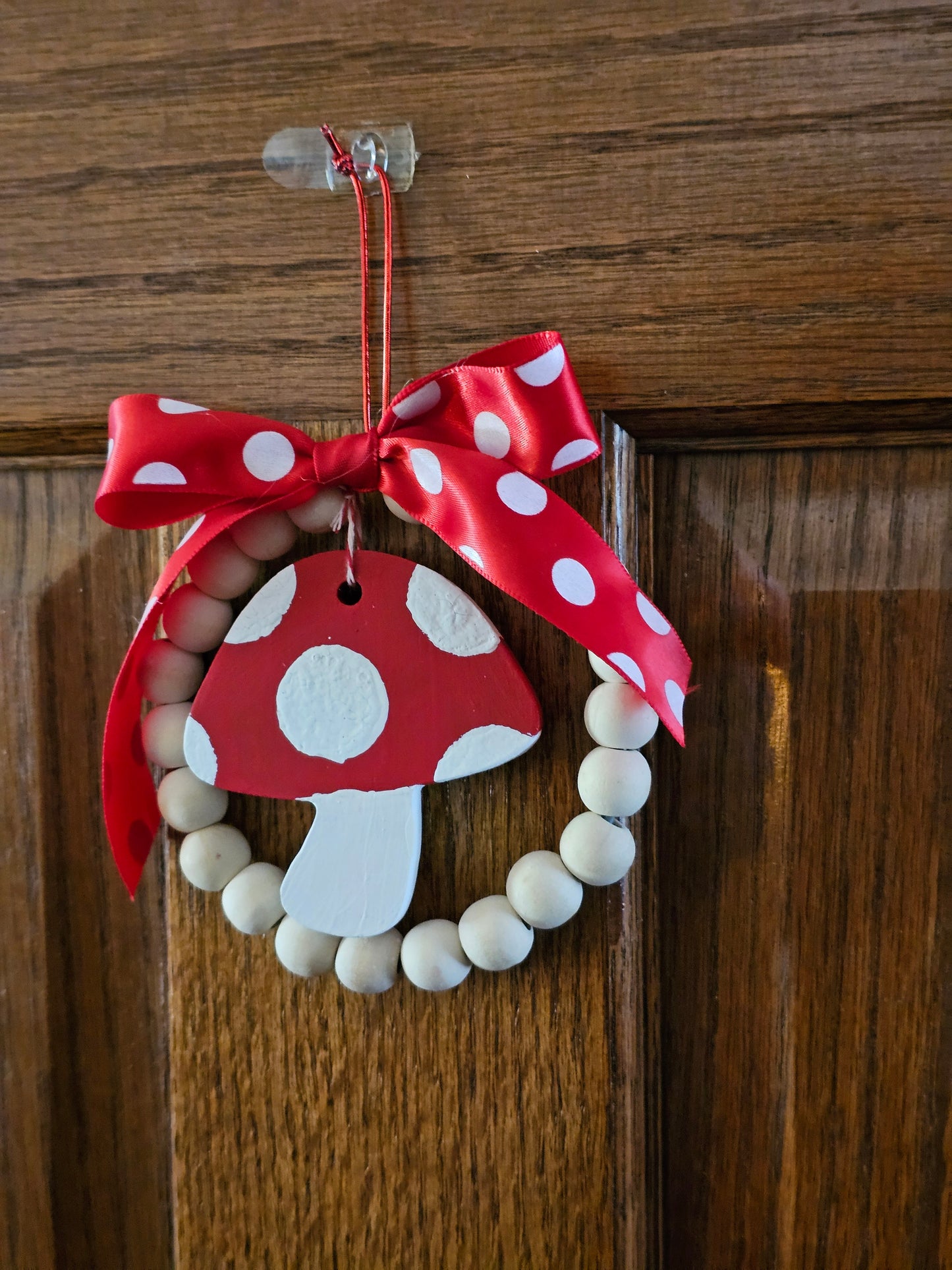 Mushroom Wood Bead Wreath